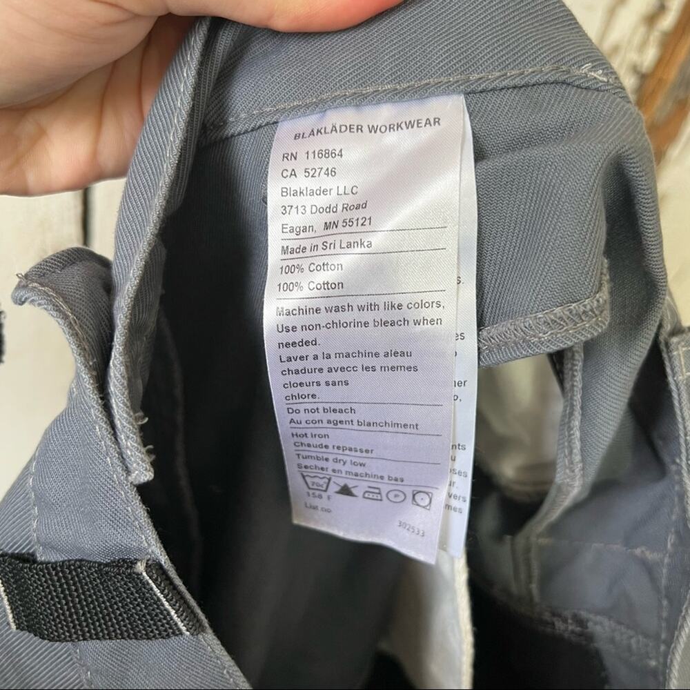 BLAKLADER Men's X1600 Work Pants Grey/Black 42/30 - Picture 3 of 11